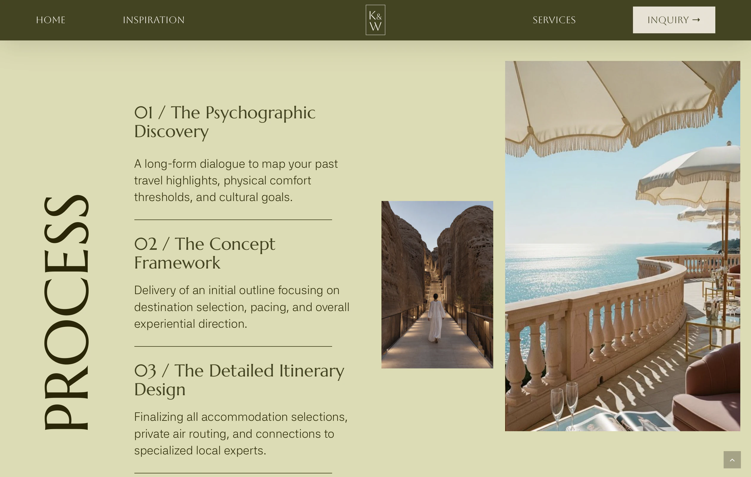 Kensington & Ward travel-planning process page